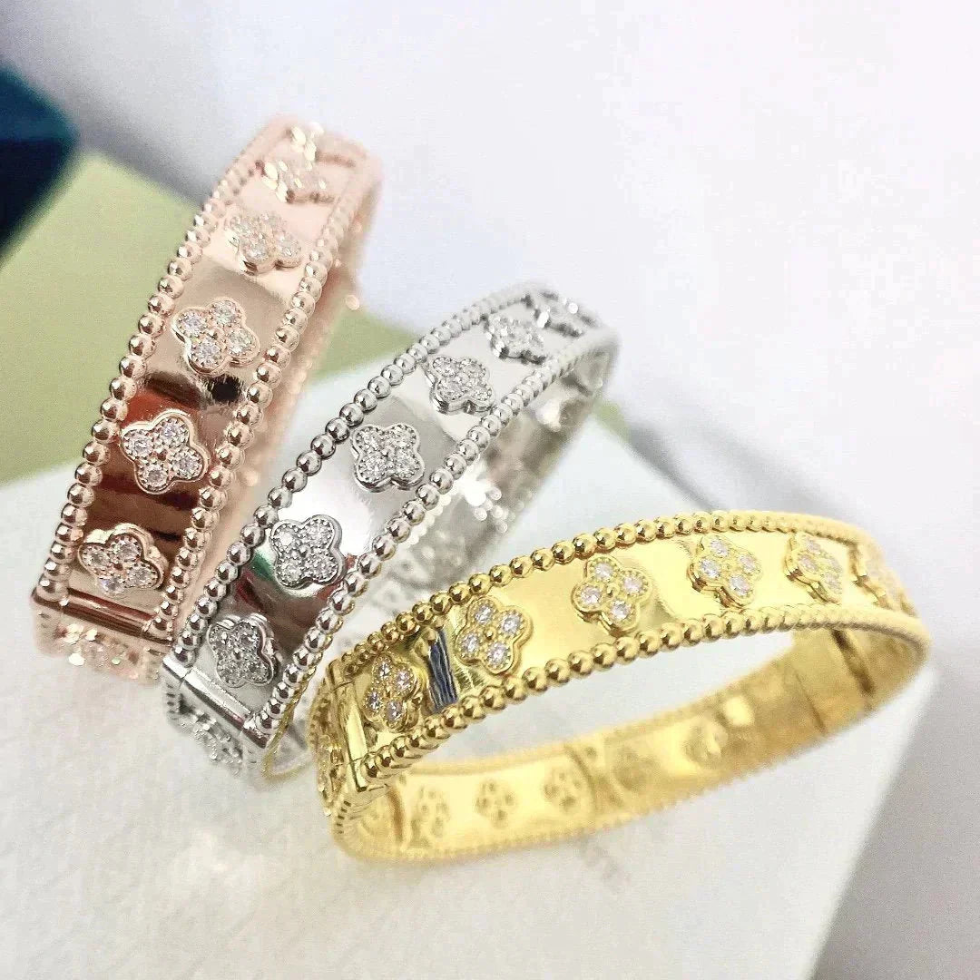 [Marin-Jewelry]CLOVER BRACELET 8MM DIAMONDS