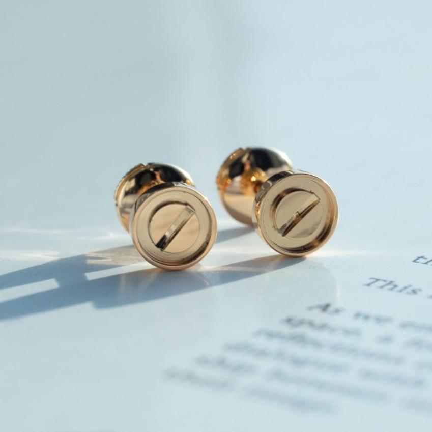 [Marin-Jewelry]LOVE EARRINGS PINK GOLD 10MM