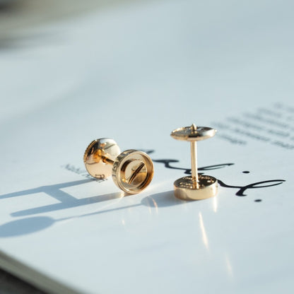 [Marin-Jewelry]LOVE EARRINGS PINK GOLD 10MM