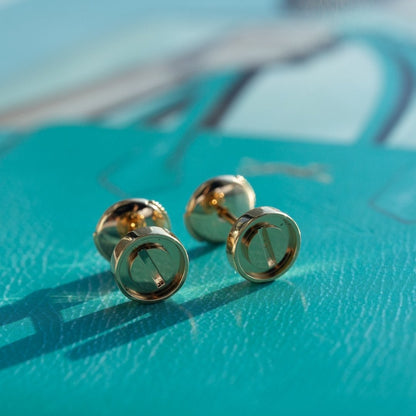 [Marin-Jewelry]LOVE EARRINGS PINK GOLD 10MM