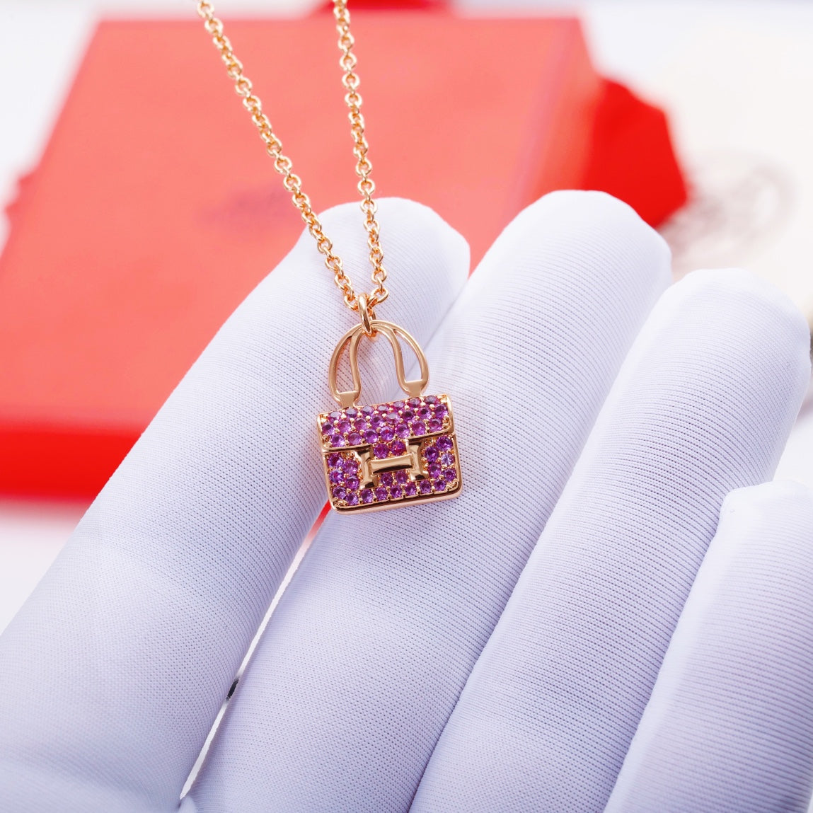 [Marin-Jewelry]CONSTANCE PEDANT PURPLE DIAMOND NECKLACE