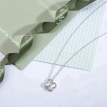 [Marin-Jewelry]CLOVER  15MM DIAMOND LASER NECKLACE SILVER