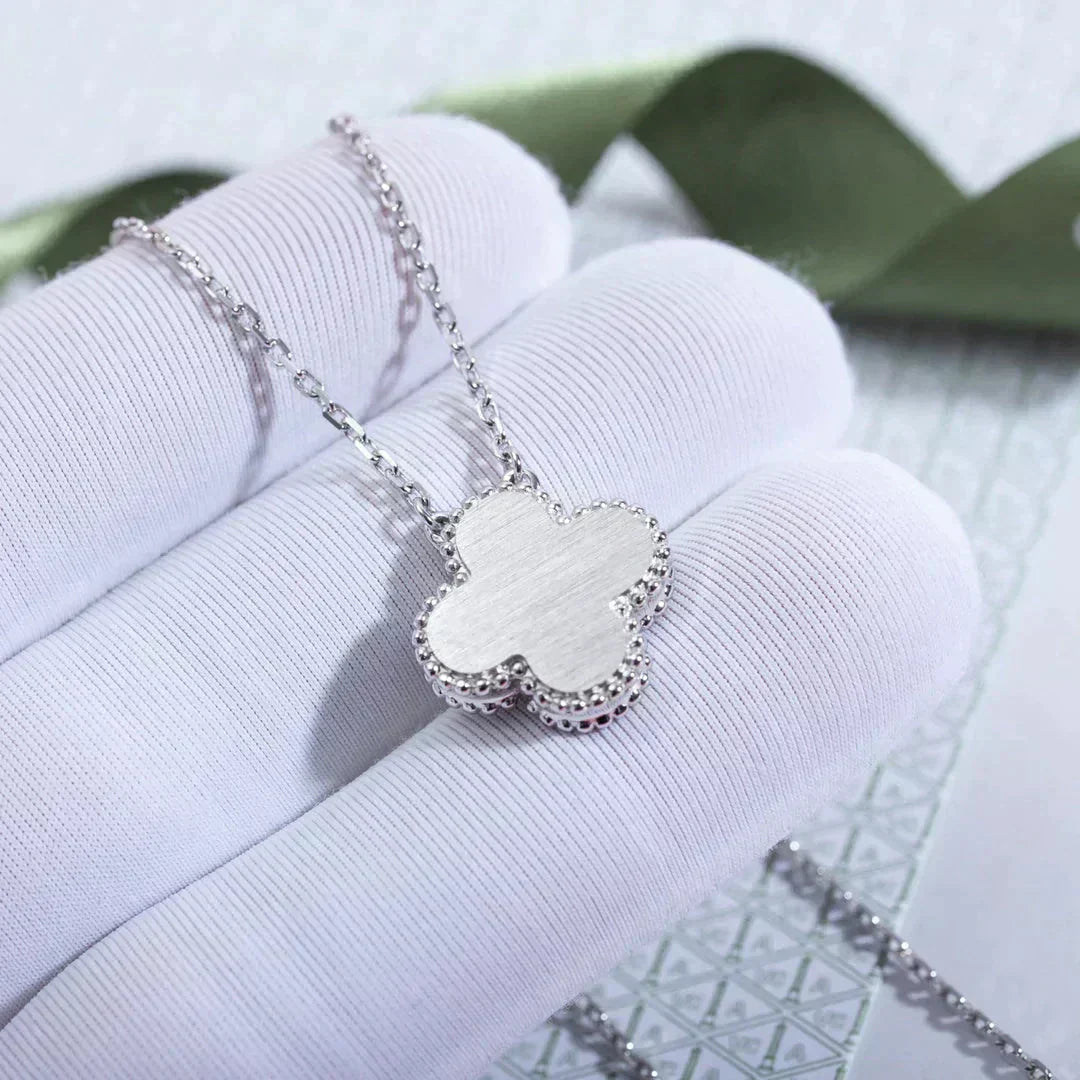 [Marin-Jewelry]CLOVER  15MM DIAMOND LASER NECKLACE SILVER