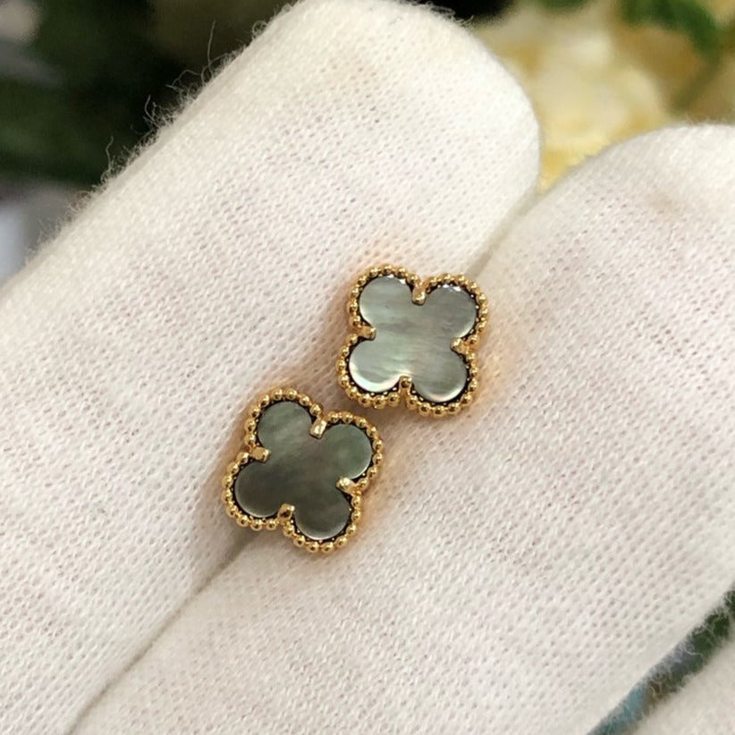 [Marin-Jewelry]CLOVER MINI GOLD EARRINGS