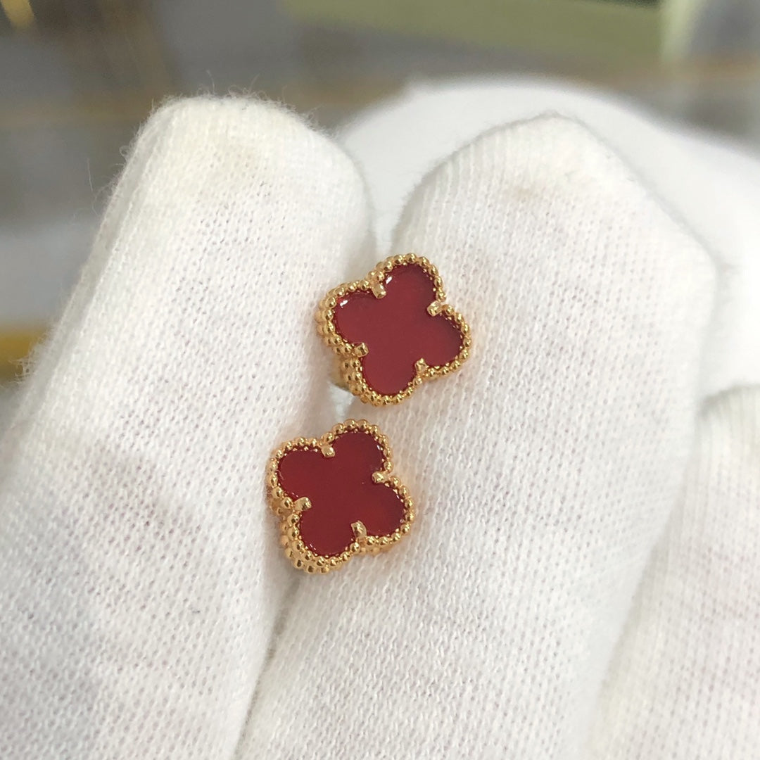 [Marin-Jewelry]CLOVER MINI GOLD EARRINGS