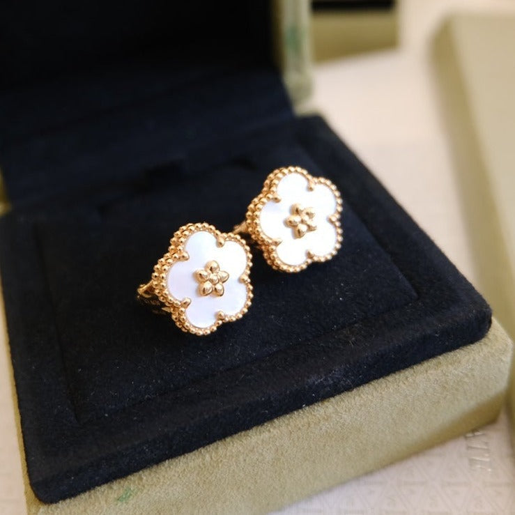 [Marin-Jewelry]LUCKY PINK GOLD WHITE MOP EARRINGS