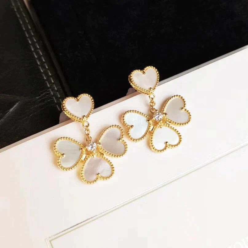 [Marin-Jewelry]CLOVER SWEET WHITE MOP EARRINGS