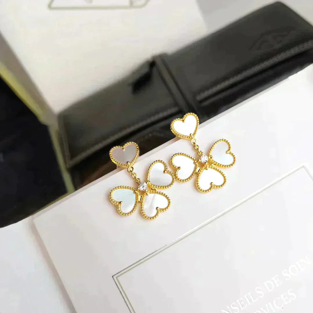 [Marin-Jewelry]CLOVER SWEET WHITE MOP EARRINGS