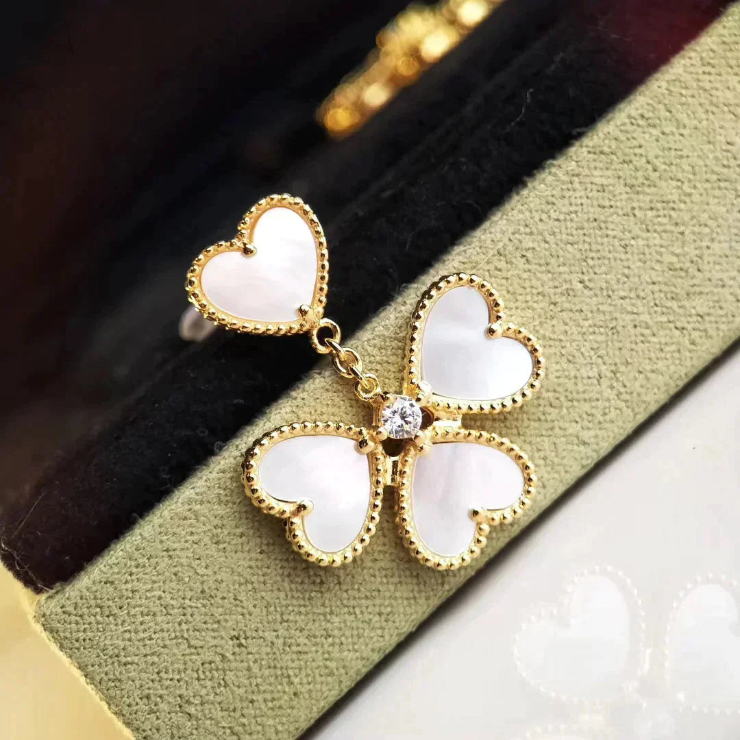 [Marin-Jewelry]CLOVER SWEET WHITE MOP EARRINGS