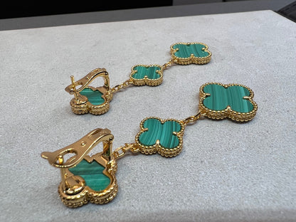 [Marin-Jewelry]CLOVER MALACHITE 3 MOTIFS GOLD