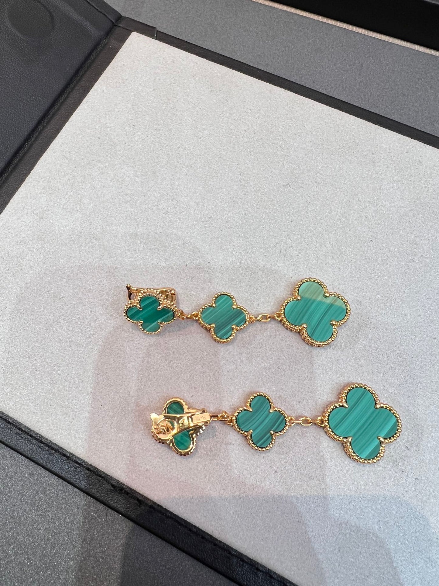 [Marin-Jewelry]CLOVER MALACHITE 3 MOTIFS GOLD