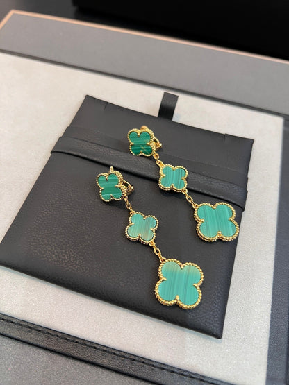 [Marin-Jewelry]CLOVER MALACHITE 3 MOTIFS GOLD