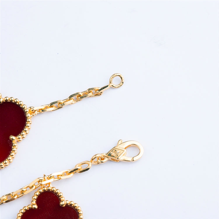 [Marin-Jewelry]CLOVER BRACELET 5 MOTIFS CARNELIAN TIGER EYE