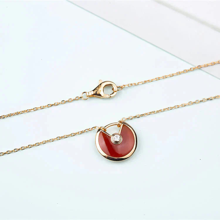 [Marin-Jewelry]AMULETTE GOLD CARNELIAN ONYX NECKLACE