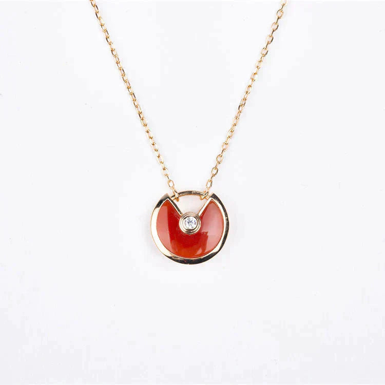 [Marin-Jewelry]AMULETTE GOLD CARNELIAN ONYX NECKLACE