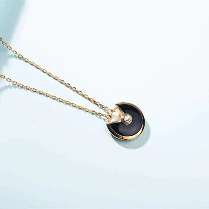 [Marin-Jewelry]AMULETTE GOLD CARNELIAN ONYX NECKLACE