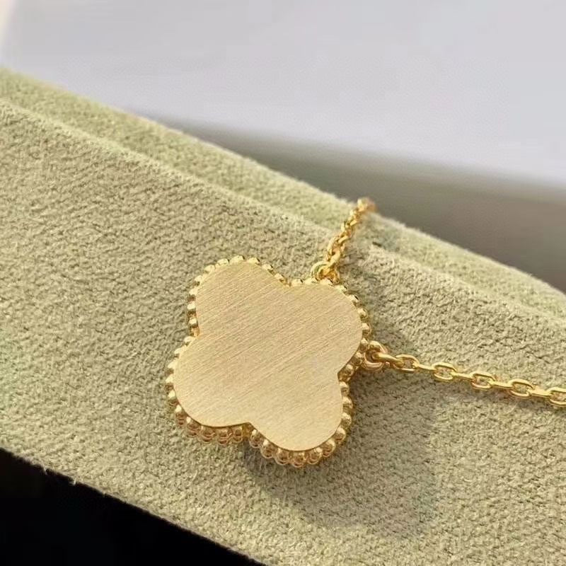 [Marin-Jewelry]CLOVER 15MM DIAMOND TURQUOISE NECKLACE