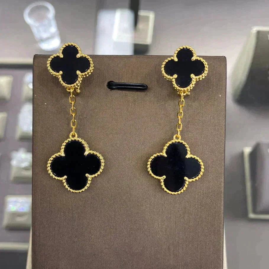 [Marin-Jewelry]CLOVER 2 MOTIFS  EARRINGS (MULTIPLE CHOICESC