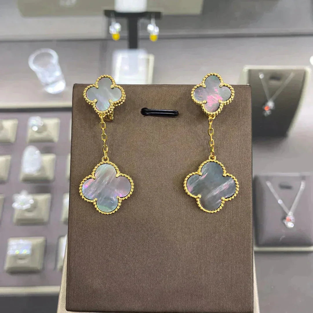 [Marin-Jewelry]CLOVER 2 MOTIFS  EARRINGS (MULTIPLE CHOICESC