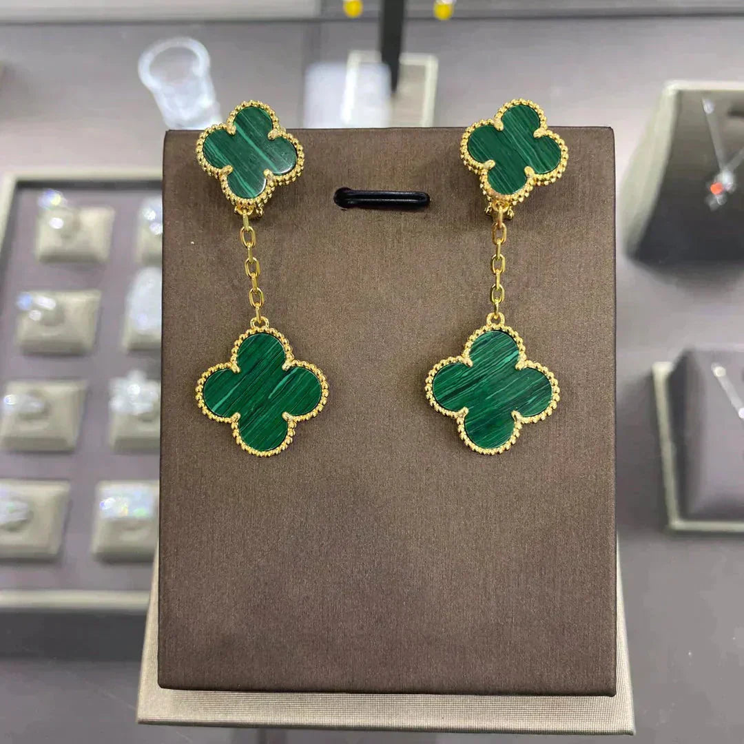 [Marin-Jewelry]CLOVER 2 MOTIFS  EARRINGS (MULTIPLE CHOICESC