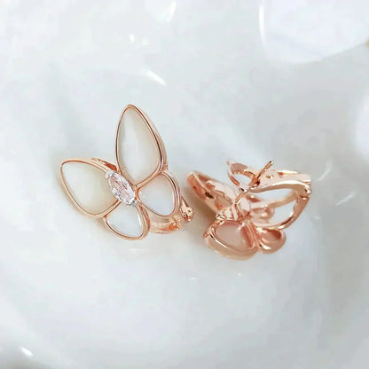 [Marin-Jewelry]BUTTERFLY MOP DIAMOND EARRINGS