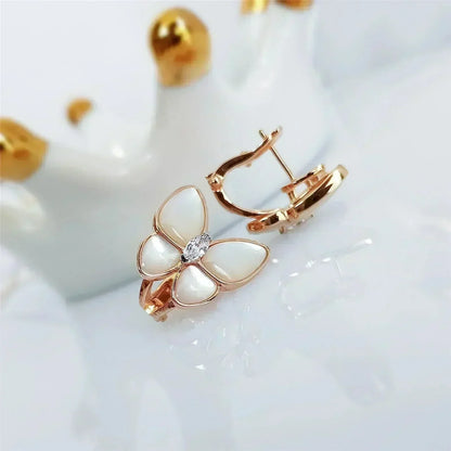 [Marin-Jewelry]BUTTERFLY MOP DIAMOND EARRINGS