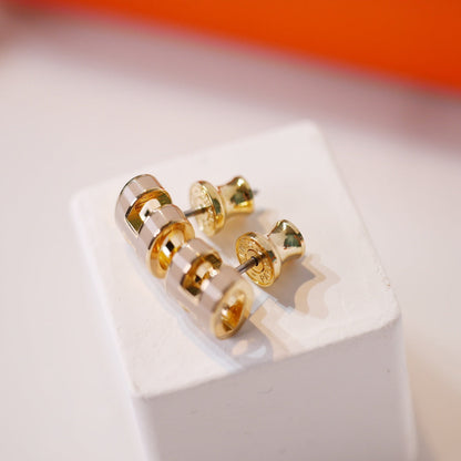 [Marin-Jewelry]MINI POP H GOLD EARRINGS GREY