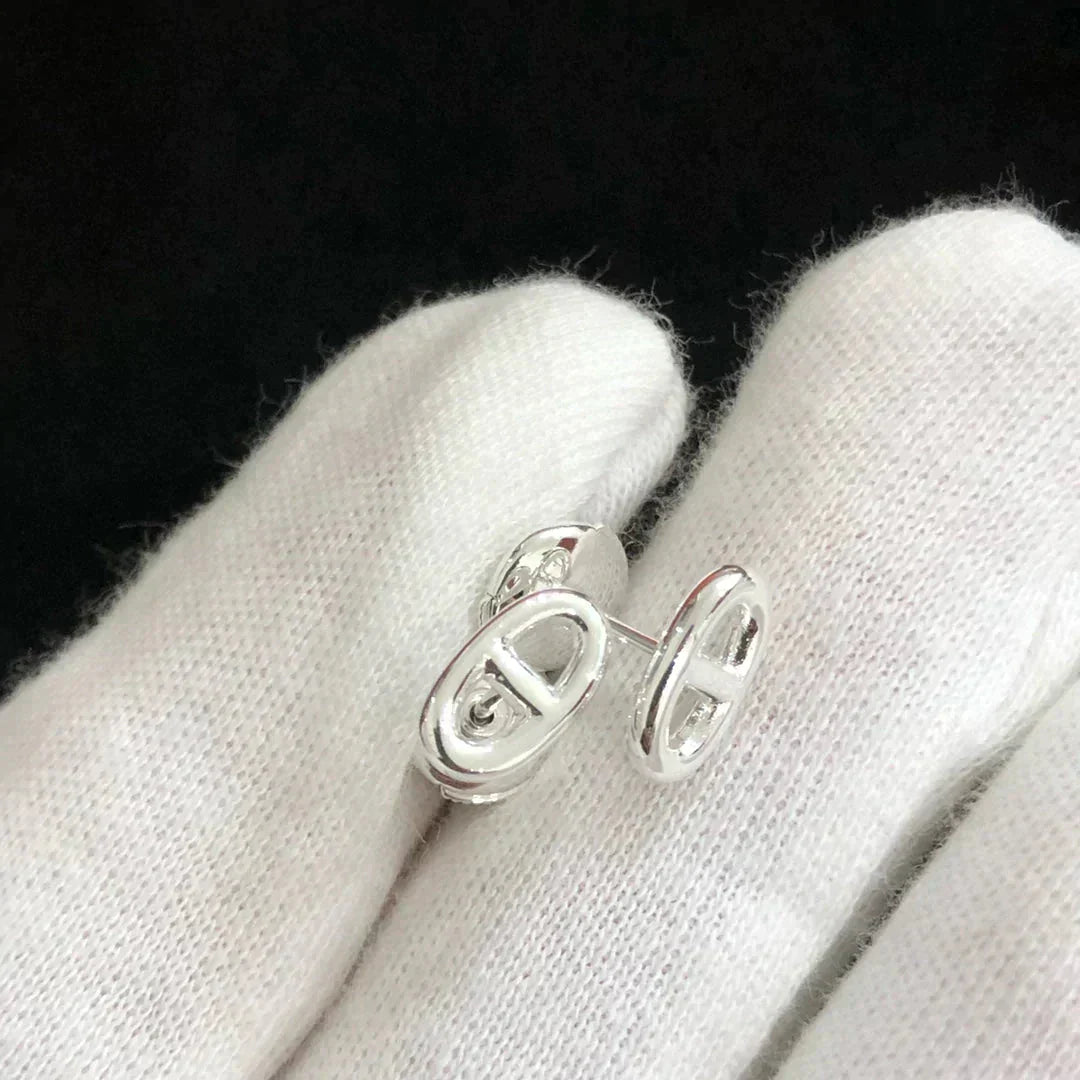 [Marin-Jewelry]CHAINE SMALL EARRINGS GOLD AND SILVER
