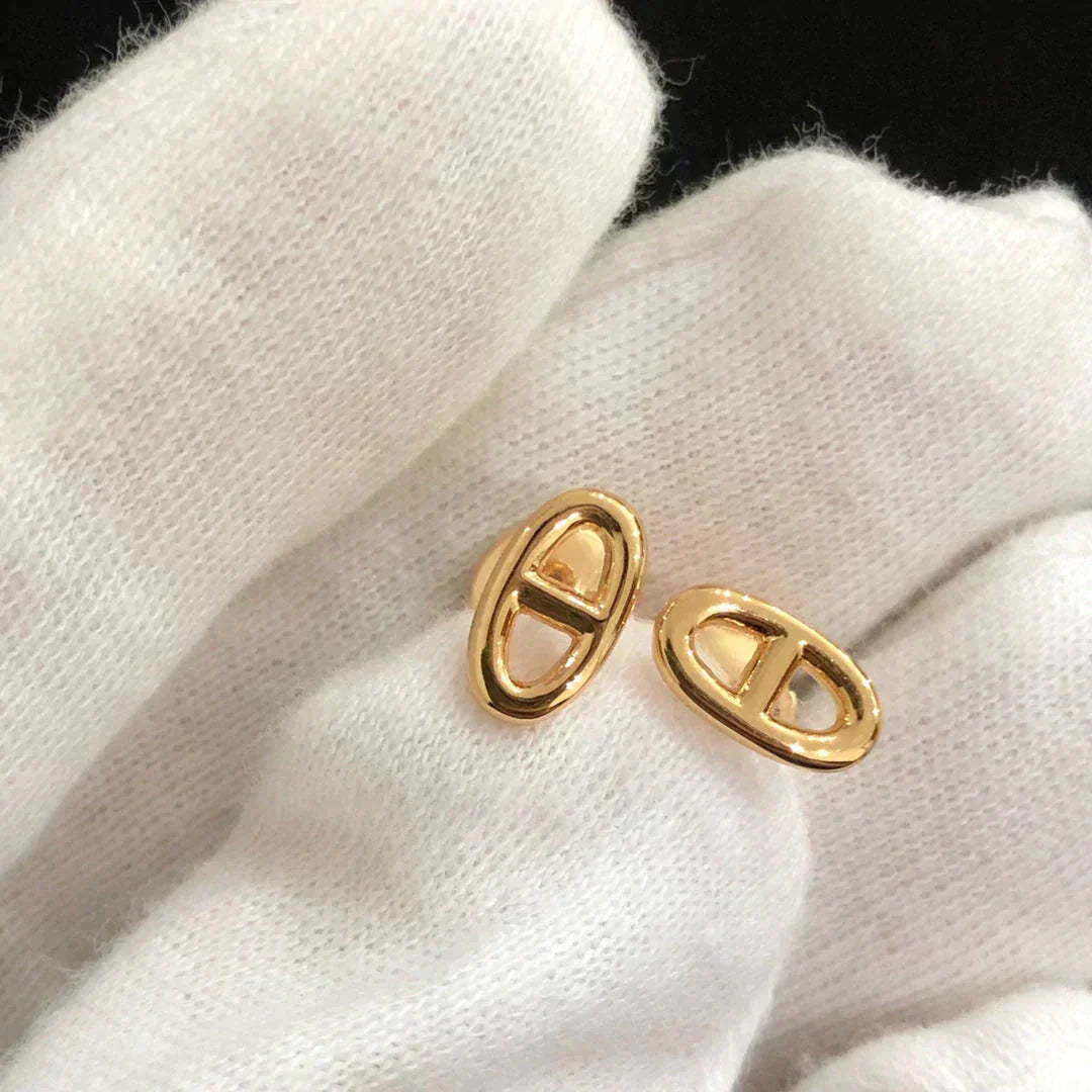 [Marin-Jewelry]CHAINE SMALL EARRINGS GOLD AND SILVER