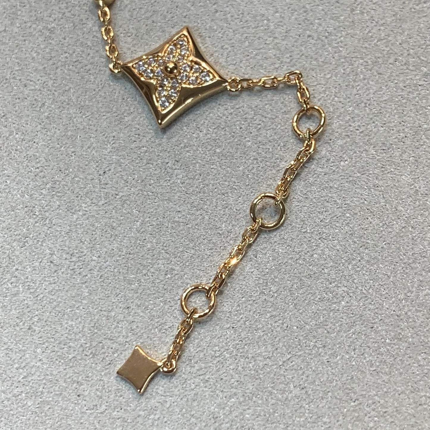 [Marin-Jewelry]STAR AND SUN 4 MOTIFS GOLD DIAMONDS BRACELET