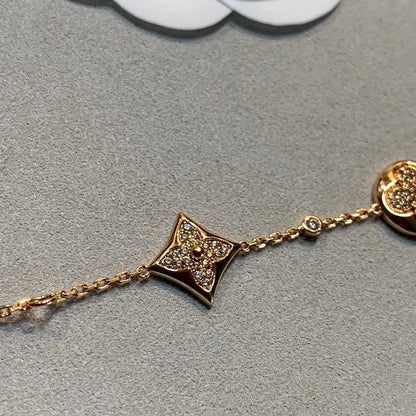 [Marin-Jewelry]STAR AND SUN 4 MOTIFS GOLD DIAMONDS BRACELET