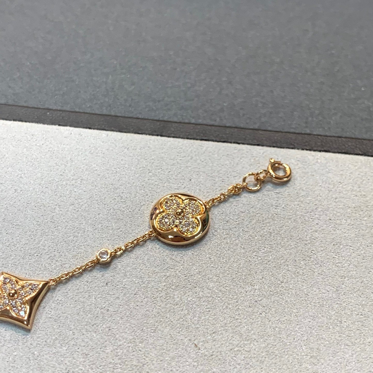 [Marin-Jewelry]STAR AND SUN 4 MOTIFS GOLD DIAMONDS BRACELET