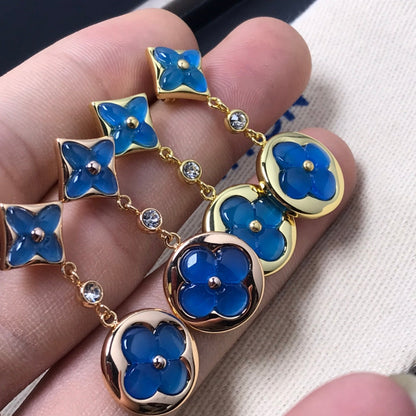 [Marin-Jewelry]STAR AND SUN AGATE DIAMOND EARRINGS