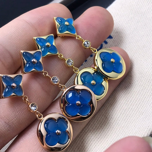 [Marin-Jewelry]STAR AND SUN AGATE DIAMOND EARRINGS