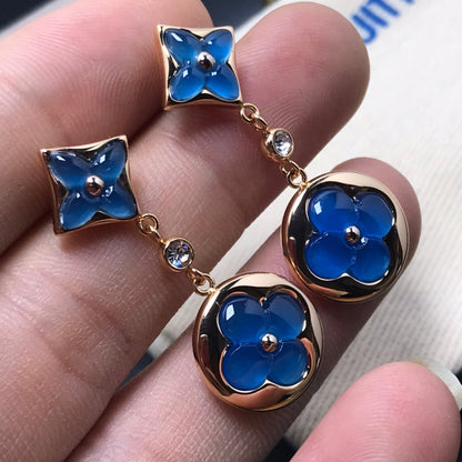 [Marin-Jewelry]STAR AND SUN AGATE DIAMOND EARRINGS