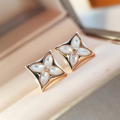 [Marin-Jewelry]STAR MOP PINK GOLD EARRINGS