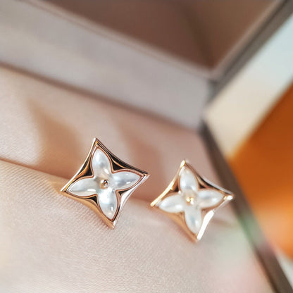 [Marin-Jewelry]STAR MOP PINK GOLD EARRINGS