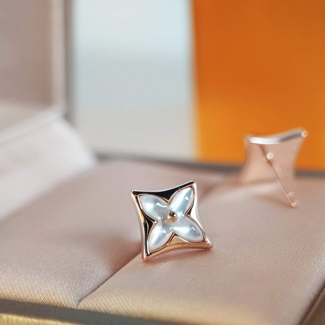 [Marin-Jewelry]STAR MOP PINK GOLD EARRINGS