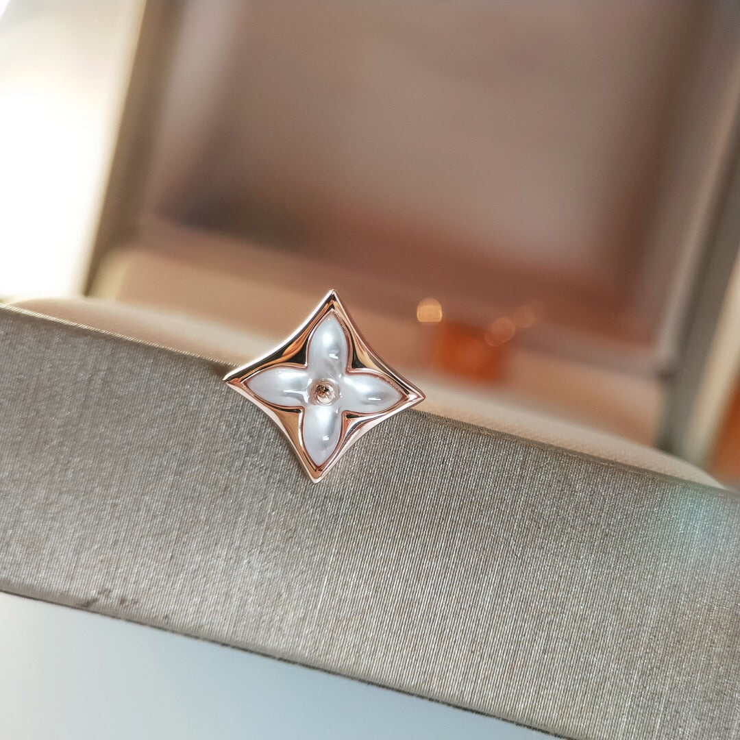 [Marin-Jewelry]STAR MOP PINK GOLD EARRINGS