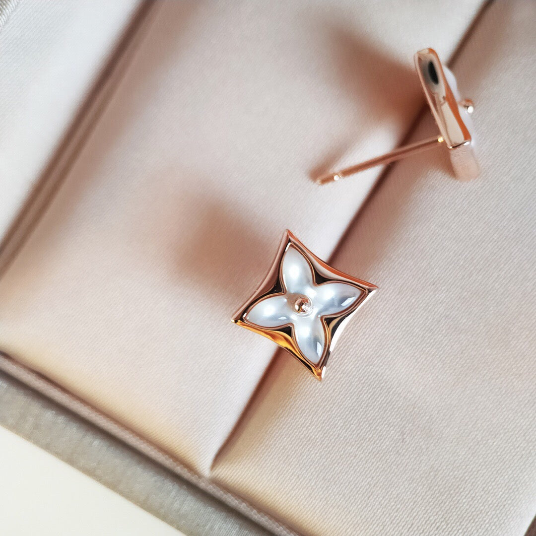 [Marin-Jewelry]STAR MOP PINK GOLD EARRINGS
