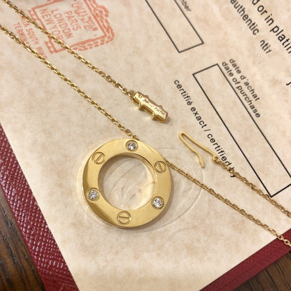 [Marin-Jewelry]LOVE NECKLACE 16MM 3 DIAMONDS