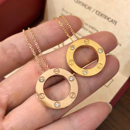 [Marin-Jewelry]LOVE NECKLACE 16MM 3 DIAMONDS