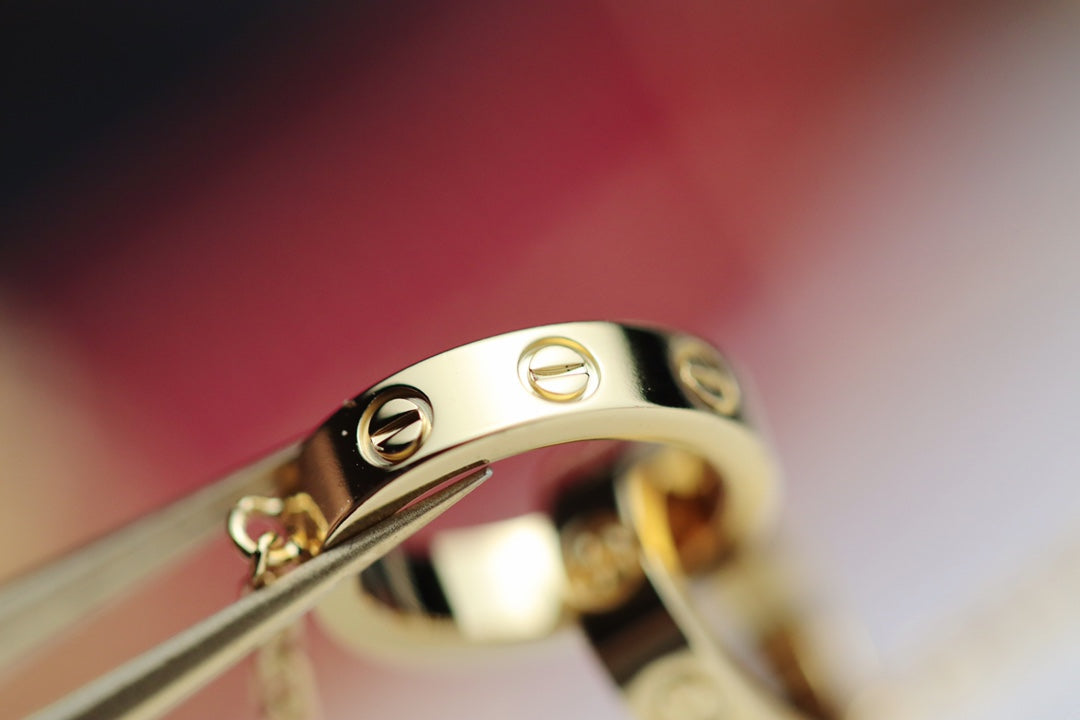 [Marin-Jewelry]LOVE NECKLACE DOUBLE RING GOLD