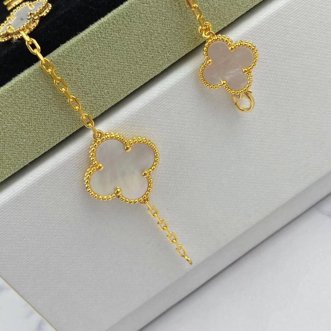 [Marin-Jewelry]MAGIC CLOVER MOP GOLD BRACELET 5 MOTIFS