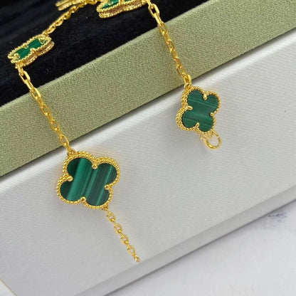[Marin-Jewelry]MAGIC CLOVER MALACHITE GOLD BRACELET 5 MOTIFS