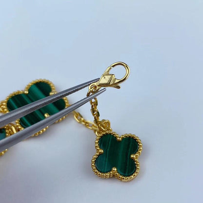[Marin-Jewelry]MAGIC CLOVER MALACHITE GOLD BRACELET 5 MOTIFS