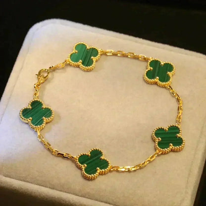 [Marin-Jewelry] CLOVER 5 MOTIF MALACHITE BRACELET COLLECTION