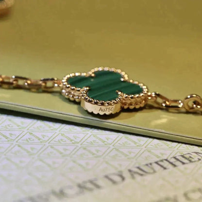 [Marin-Jewelry] CLOVER 5 MOTIF MALACHITE BRACELET COLLECTION