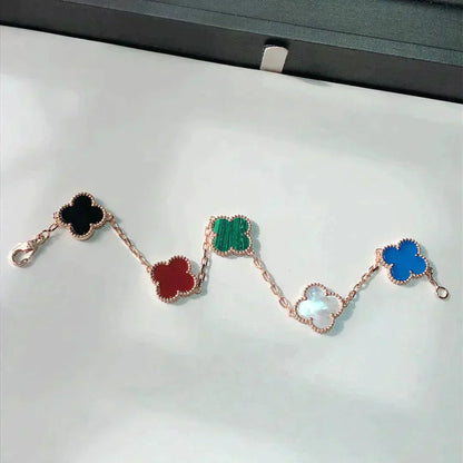 [Marin-Jewelry]CLOVER 5 MOTIFS MULTICOLOR BRACELET