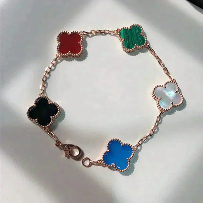 [Marin-Jewelry]CLOVER 5 MOTIFS MULTICOLOR BRACELET